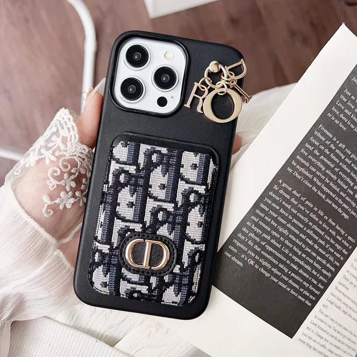 Luxury iPhone Case with Pocket Card Holder & Chain Premium Quality