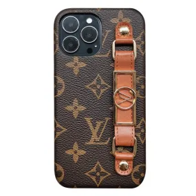 LUXURY LEATHER  WRIST BAND IPHONE CASE Smooth Finish Touch