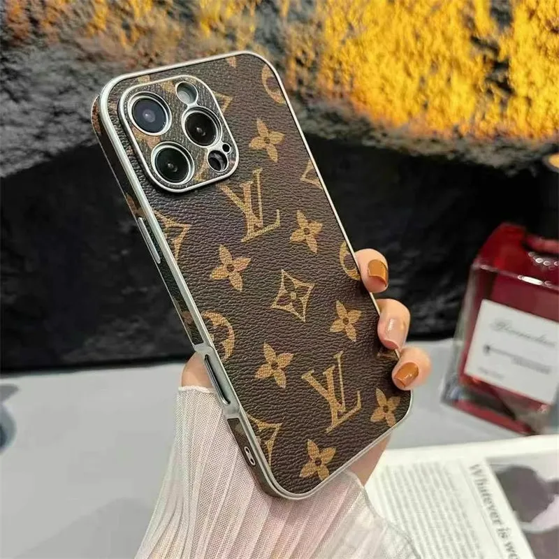 Light Finish Lightweight Protection Luxury LV Leather iPhone Case