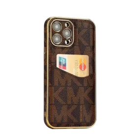 Everyday Style Luxury M-K-Inspired Monogram iPhone Case with Card Holder