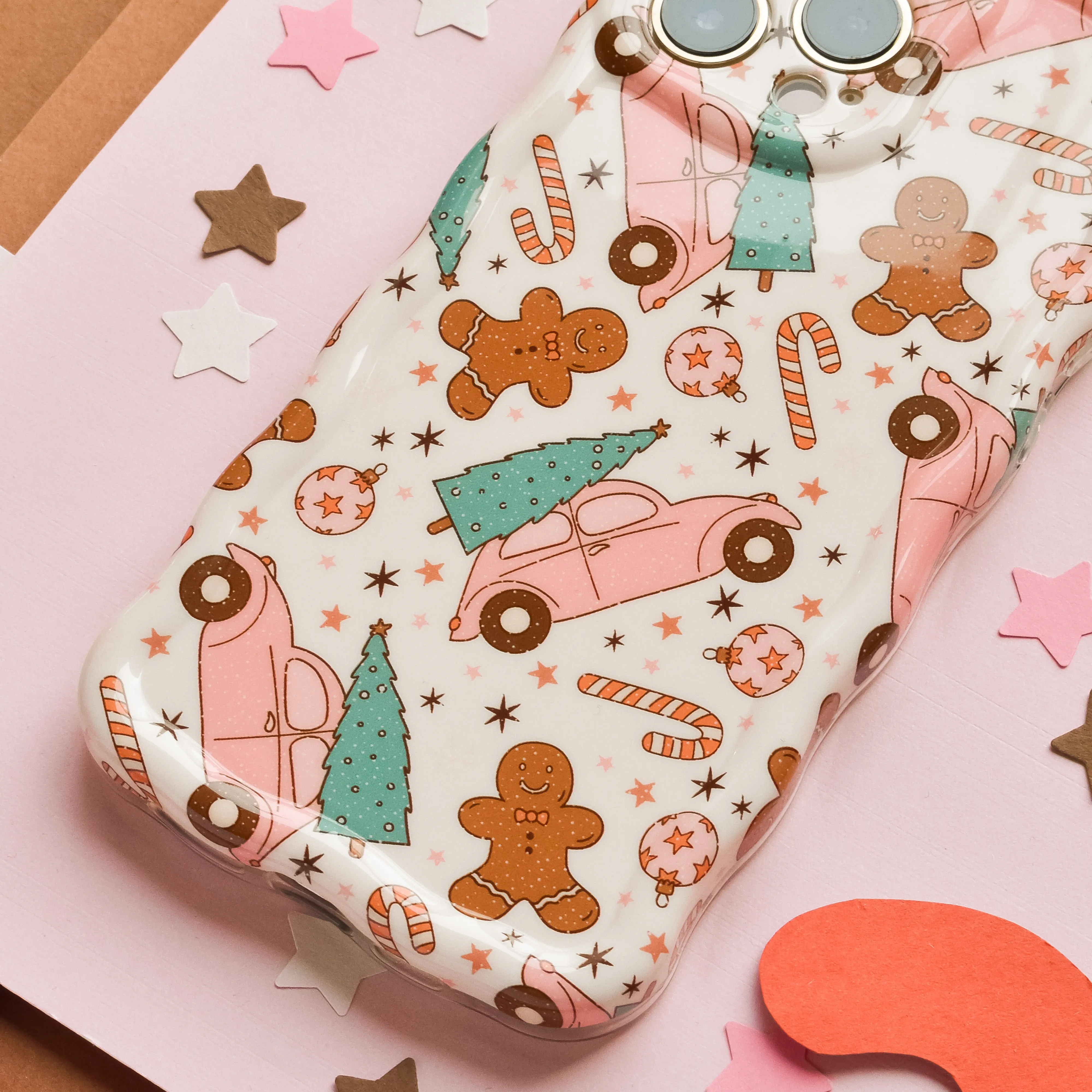 Flexible Edge Rugged Feel Wavy Phone Case - Driving Home for Christmas