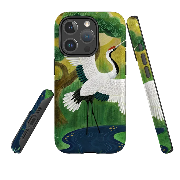 iPhone MagSafe Tough Case - Crane By Bex Parkin Comfort grip design