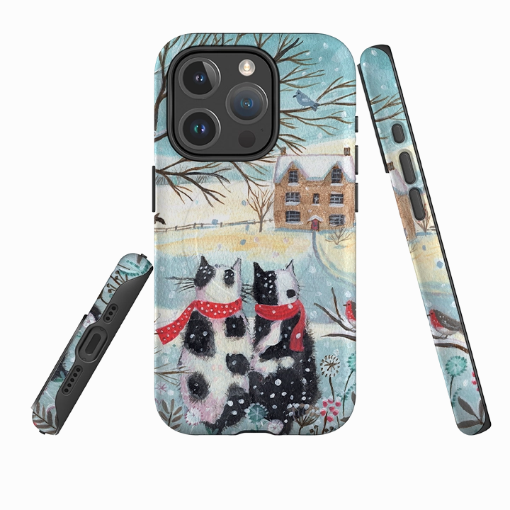 Shock Guard iPhone MagSafe Tough Case - Christmas Cats By Mary Stubberfield