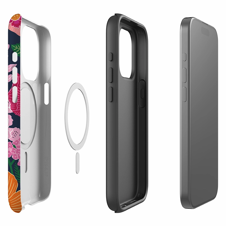 Chic Accessory iPhone MagSafe Tough Case -  Flower Garden Navy By Kate Heiss