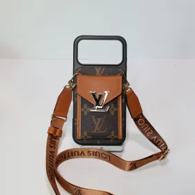 LV Crossbody Phone Case For iPhone 17 / 16 / 15 / 14 Soft Protection Edge Soft Silicone