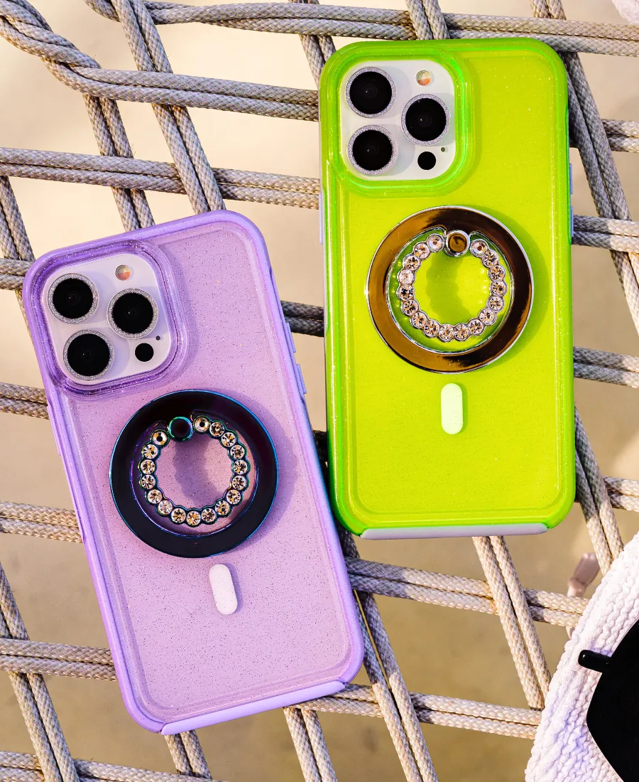 Purple Neon MagSafe Phone Case Flexible Edge Soft Pattern Layer