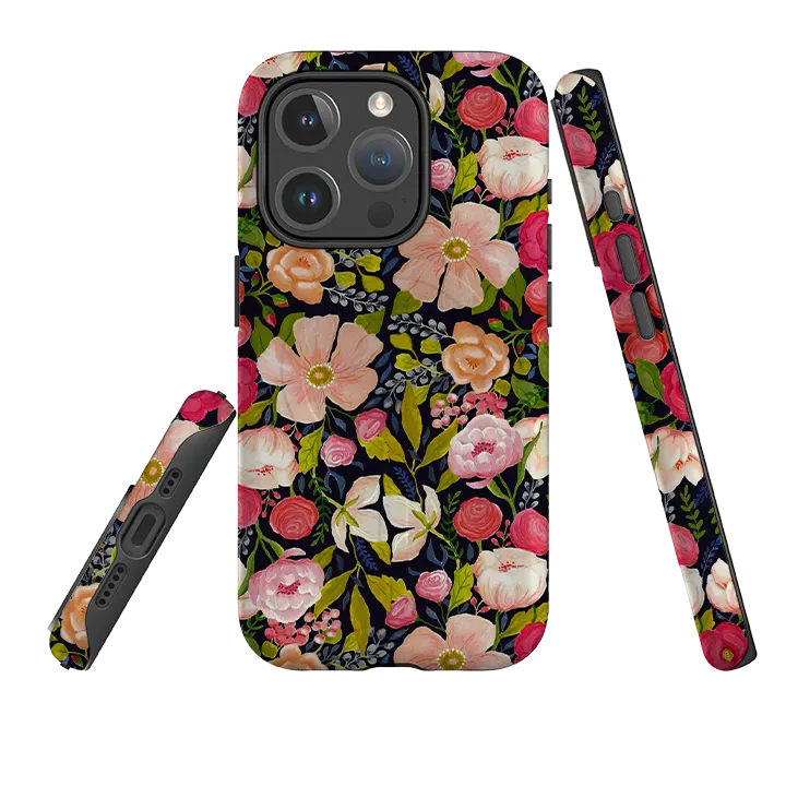 iPhone MagSafe Tough Case - Vintage Roses By Bex Parkin Pocket Safe Transparent Edge