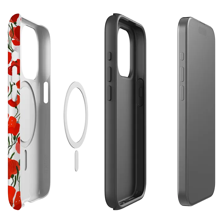 iPhone MagSafe Tough Case -  Poppies Pattern By Madalina Andronic TPU Material Creative Design