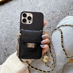 Luxury Purse iPhone Case With Crossbody Strap Durable Frame