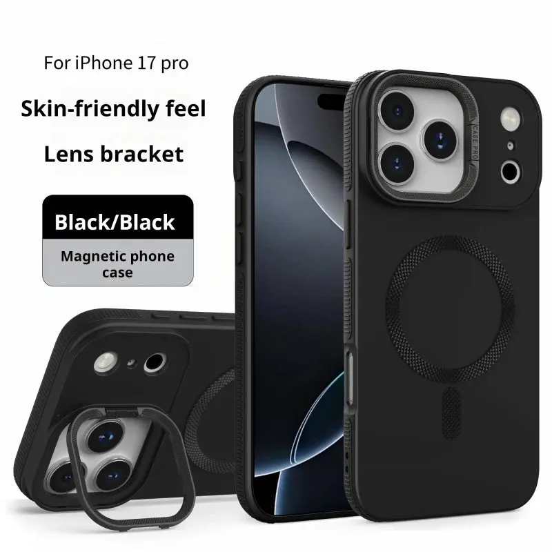 Soft Layer Lens Bracket Magnetic Case For iPhone 17 / 16 / 15 / 14
