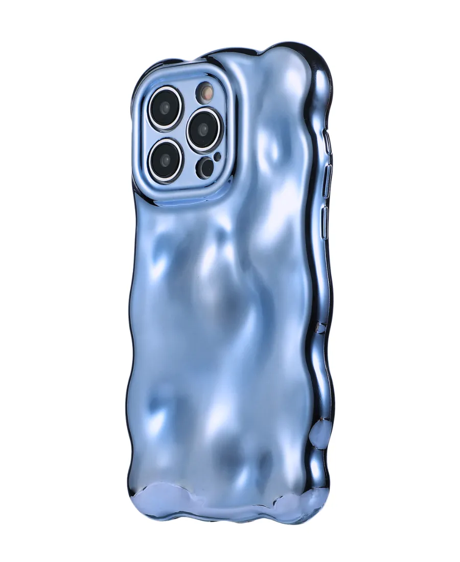 Blue Metallic Fantasy Phone Case Clear View Polished Look