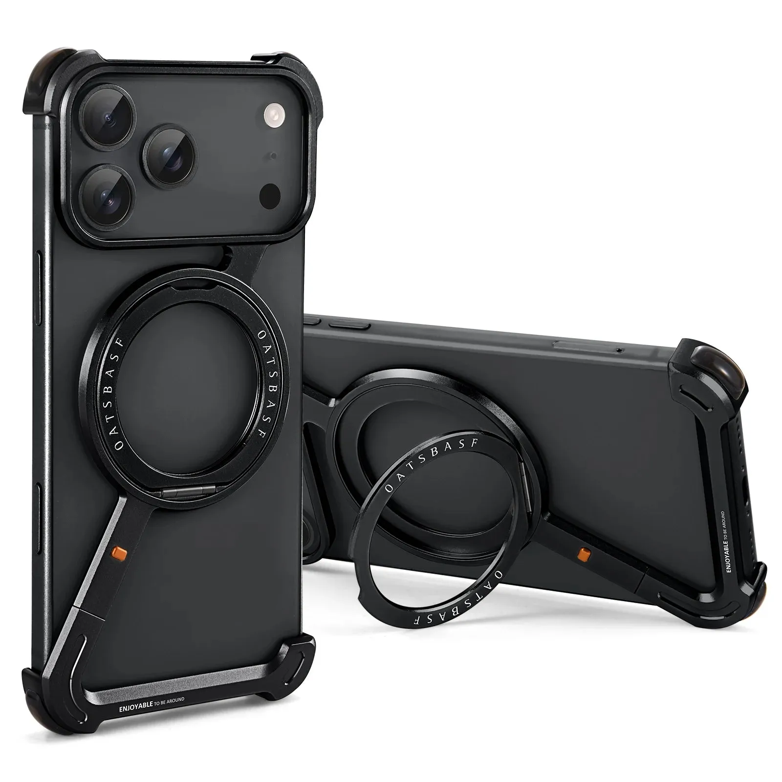 Metal Ultra-thin Phone Case Rotatable Stand Magsafe Protective Shockproofr For iPhone 17/ 16 /15 /14 Minimal Style