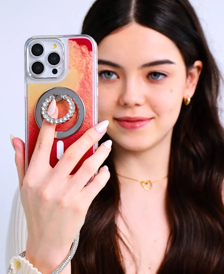 Matte Look Matte Pattern Design Sunset Glitter MagSafe Phone Case