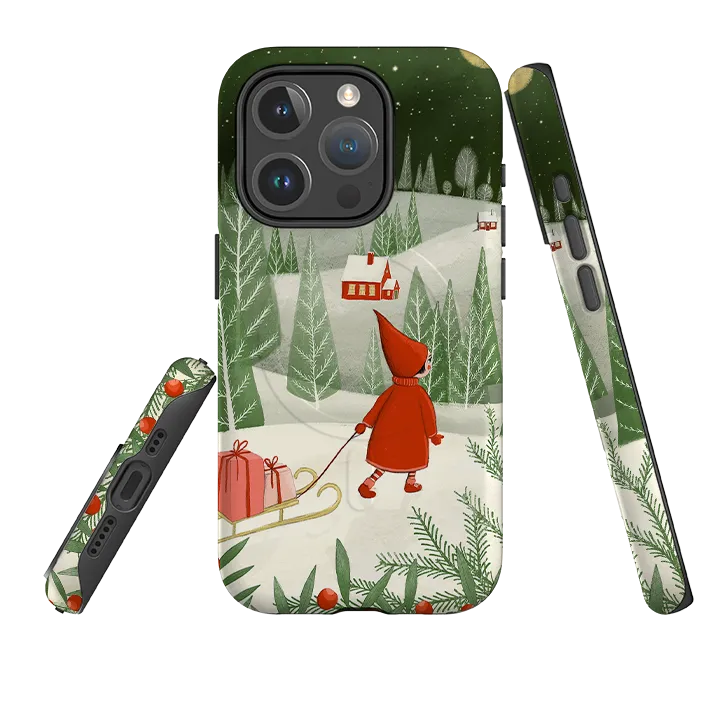 Pocket Ready Protective Frame Design iPhone MagSafe Tough Case -  Christmas Night By Maja Lindberg
