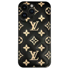 'LV' BLACK CLOUD PUFFER | Shine Elegant Texture Layer Compact Grip