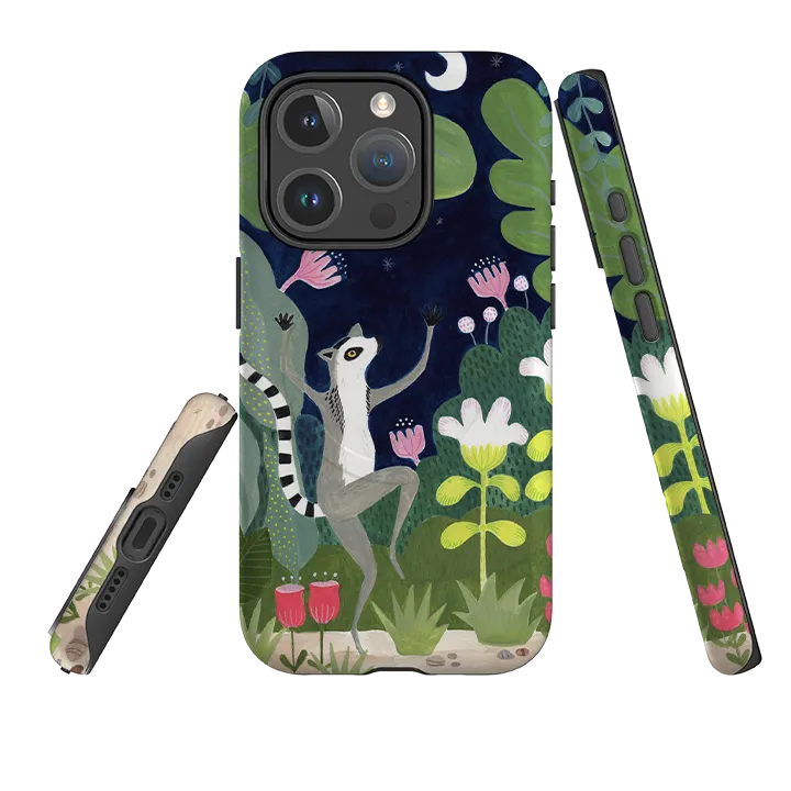 Protective Material Vivid Texture iPhone MagSafe Tough Case - Dancing Lemur By Bex Parkin