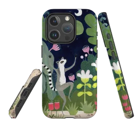Protective Material Vivid Texture iPhone MagSafe Tough Case - Dancing Lemur By Bex Parkin
