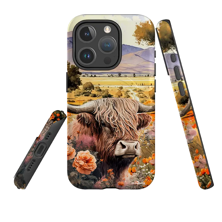 iPhone MagSafe Tough Case - Highland Cow III Soft Detail Layer Edge Protection