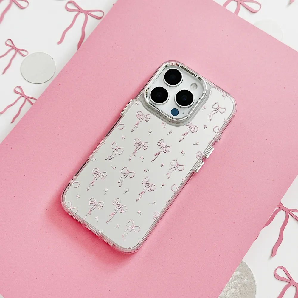 Protective Shell Design Fashion Forward Mirror Phone Case - Dainty Bows