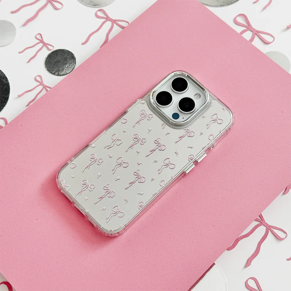 Luxury Surface Layer Mirror Phone Case - Dainty Bows