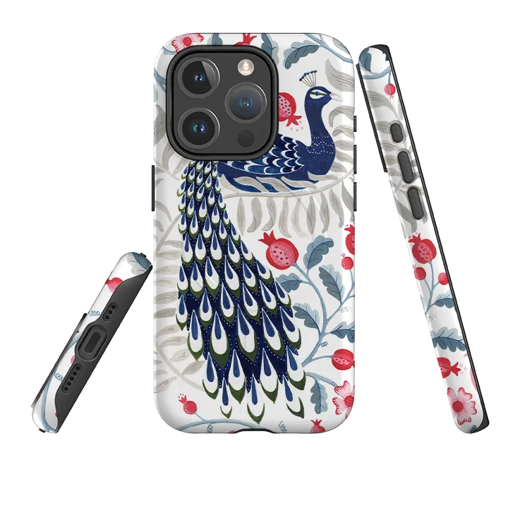 Smooth Edges Drop Defense iPhone MagSafe Tough Case - Peacock By Bex Parkin