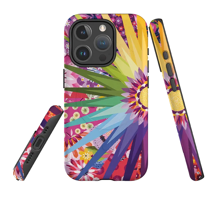 Smooth Outline Premium Texture Design iPhone MagSafe Tough Case - Floral Sunshine II By Ali Brookes