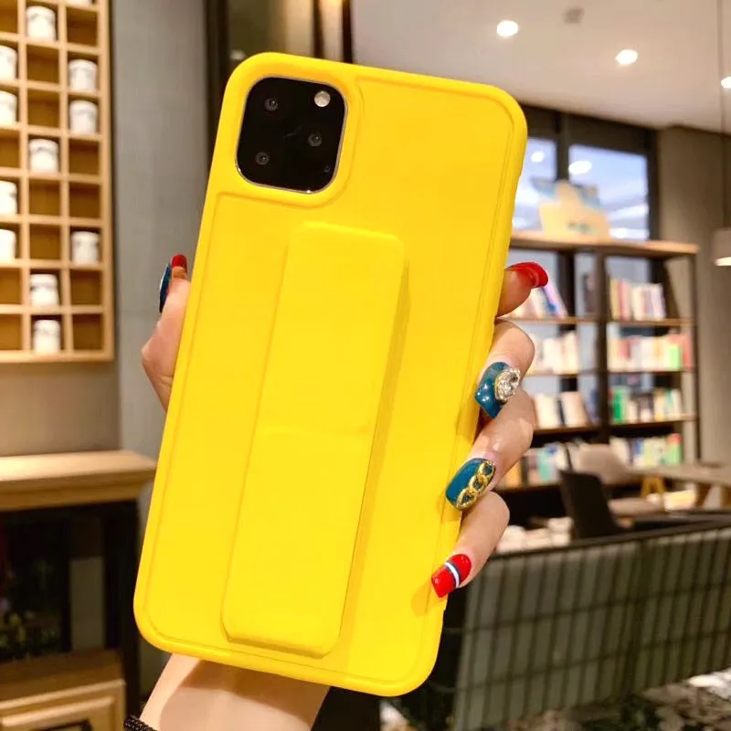 Lightweight Feel Comfort Fit Edge Leather Wrist Strap Case With Stand For iPhone