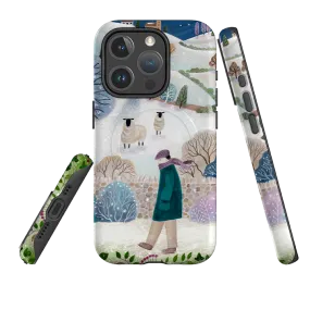 Compact Pattern Matte Build iPhone MagSafe Tough Case -  Across Snowy Fields By Bex Parkin
