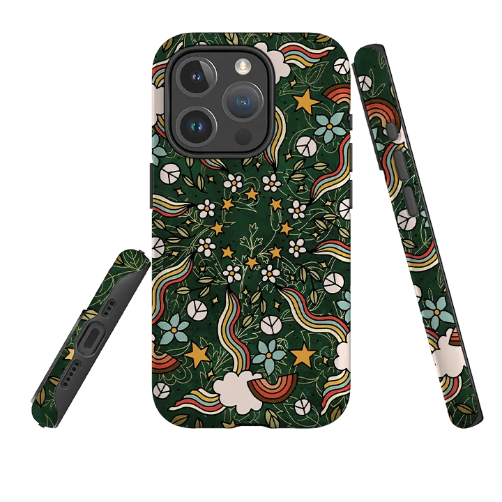 iPhone MagSafe Tough Case - Power Mandala Simple Texture Carbon Fiber