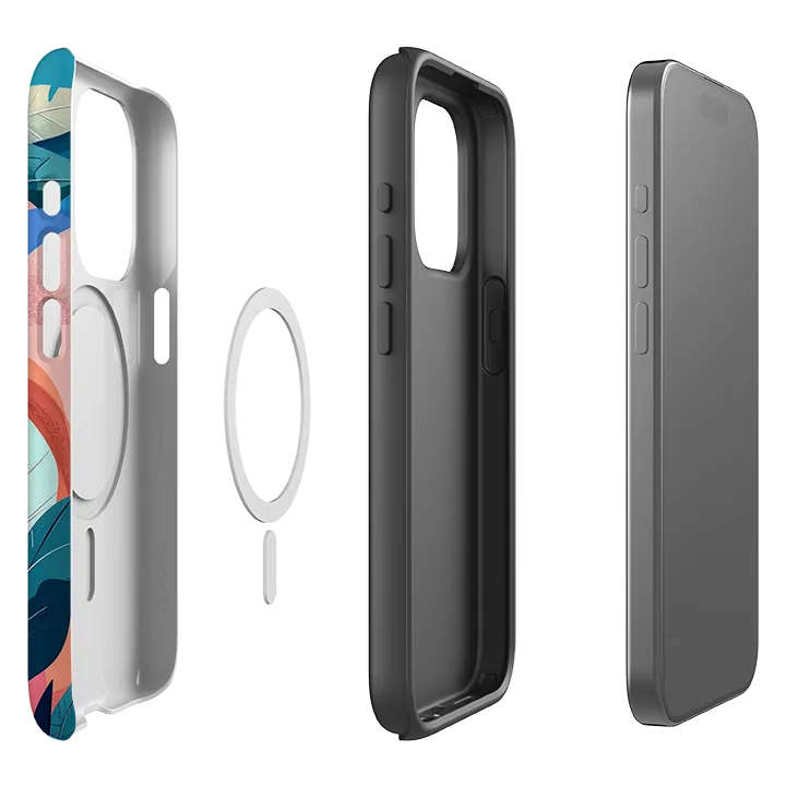 Premium Texture iPhone MagSafe Tough Case - Long Floral