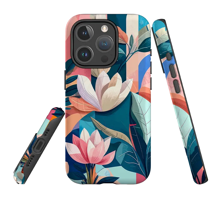 iPhone MagSafe Tough Case - Long Floral Modern Texture