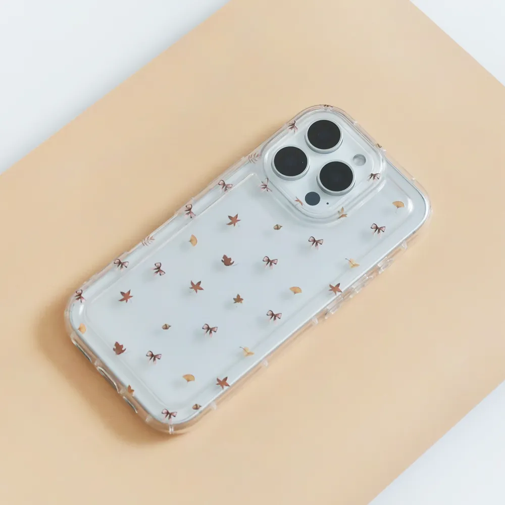 Anti glare Easy Access Clear Phone Case - Autumn Bow