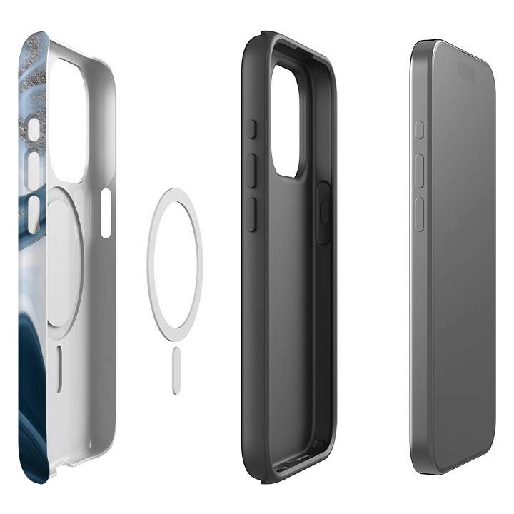 Transparent Edge Lightweight Grip iPhone MagSafe Tough Case -  Blue Ice