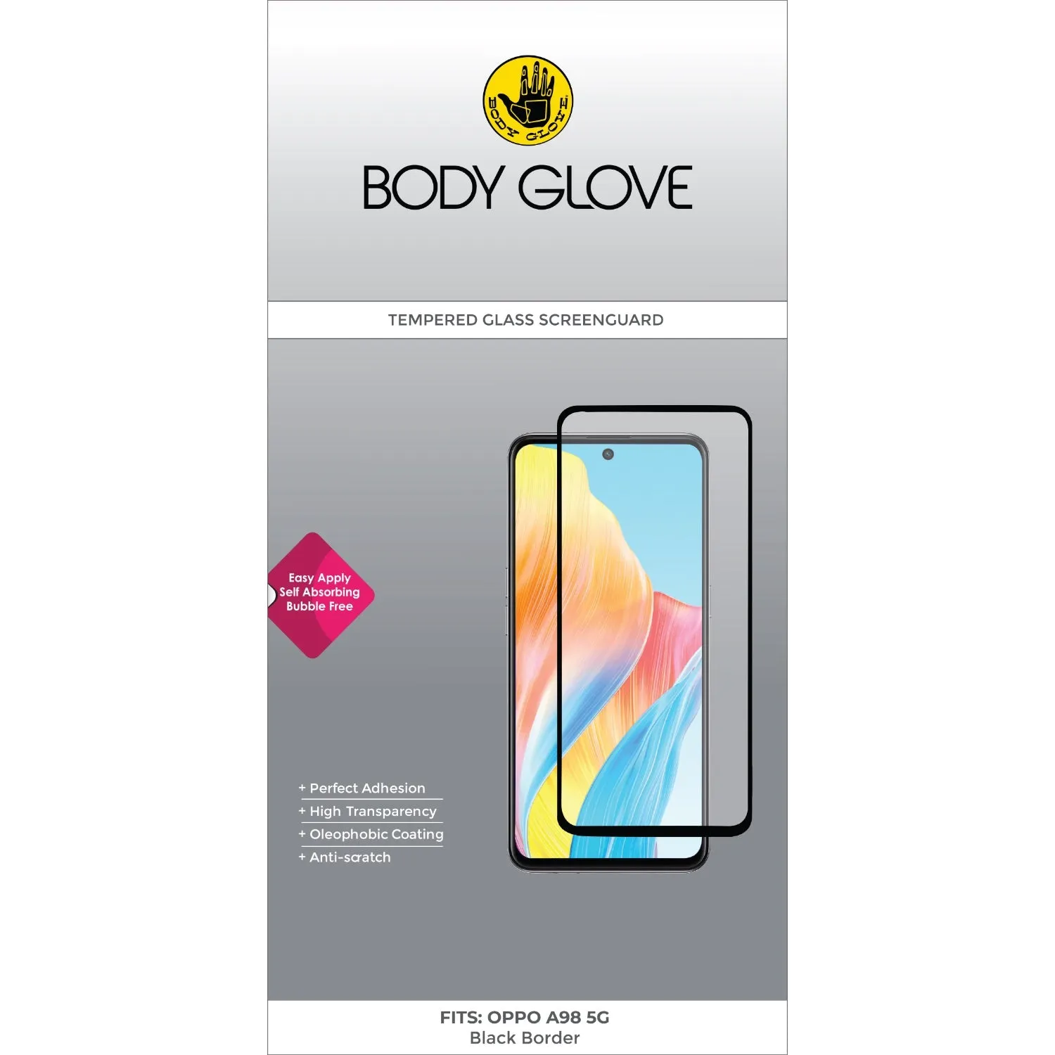 Body Glove Tempered Glass Screen Protector - Oppo A98 5G Silicone Coating Smart Guard