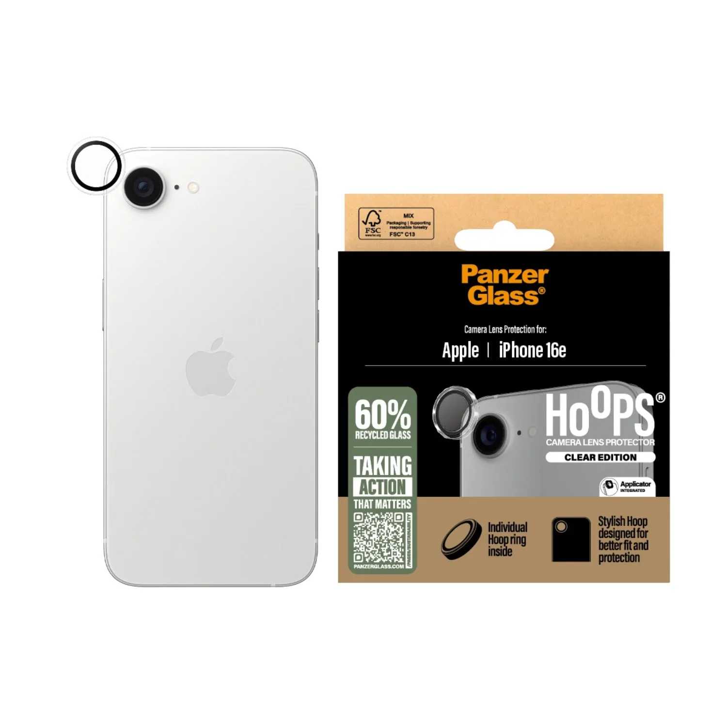 PanzerGlass Hoops - iPhone 16e - Clear (PGRHOTRG29845) Screen Protection Film