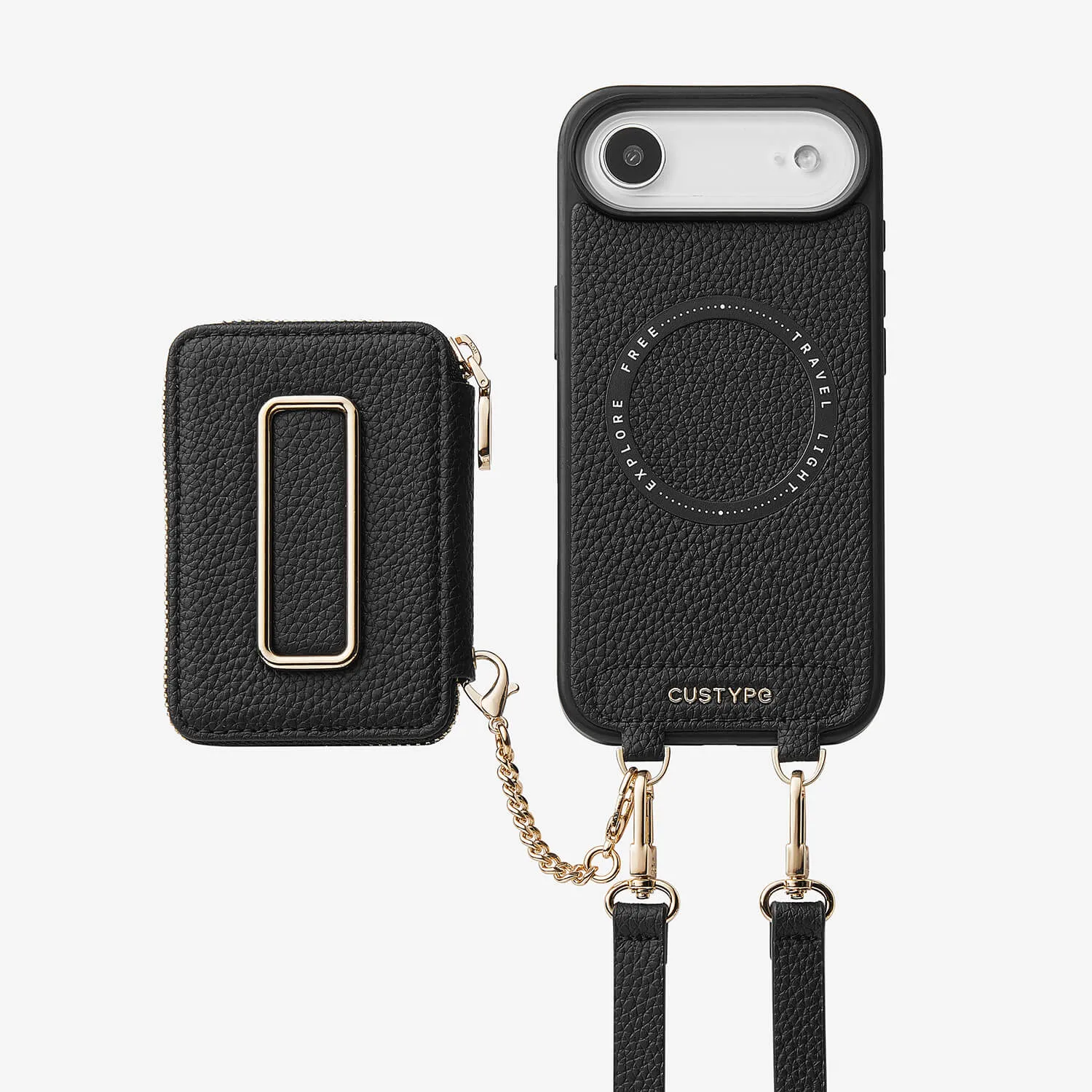 Minimal Form Original Design Set- Crossbody Square Stand Wallet Wireless Charging Phone Case Set