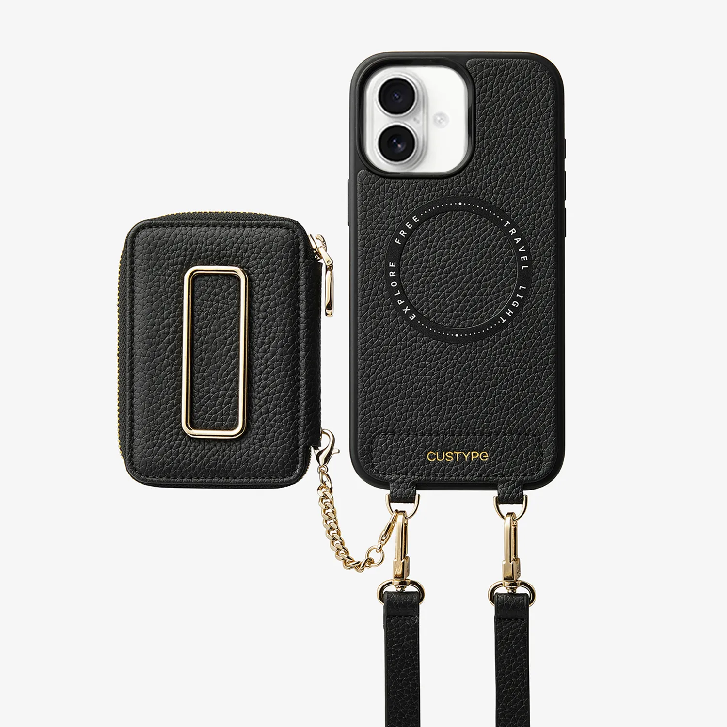 Original Design Set- Crossbody Square Stand Wallet Wireless Charging Phone Case Set Sport Inspired Soft Feelings