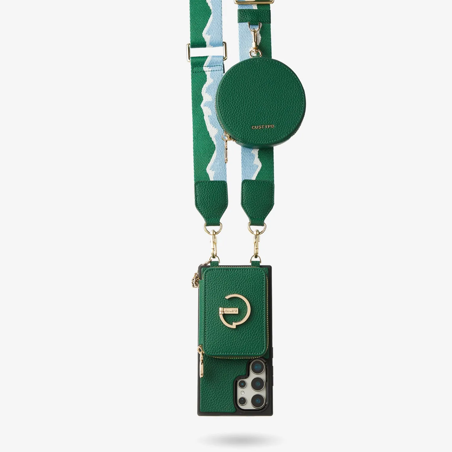 Flexible frame Original Design Set- Samsung Galaxy Webbing Crossbody Phone Case With Magnetic Wallet Round Pouch Set