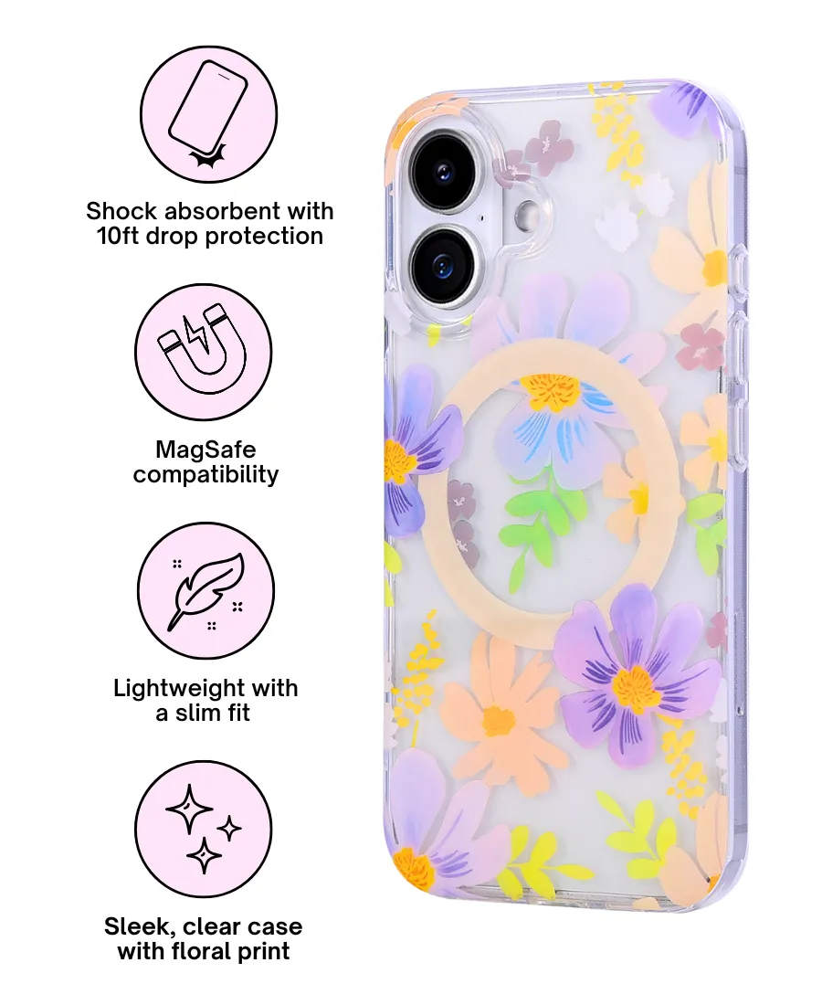 Pastel Blooms MagSafe Phone Case Ergonomic Texture
