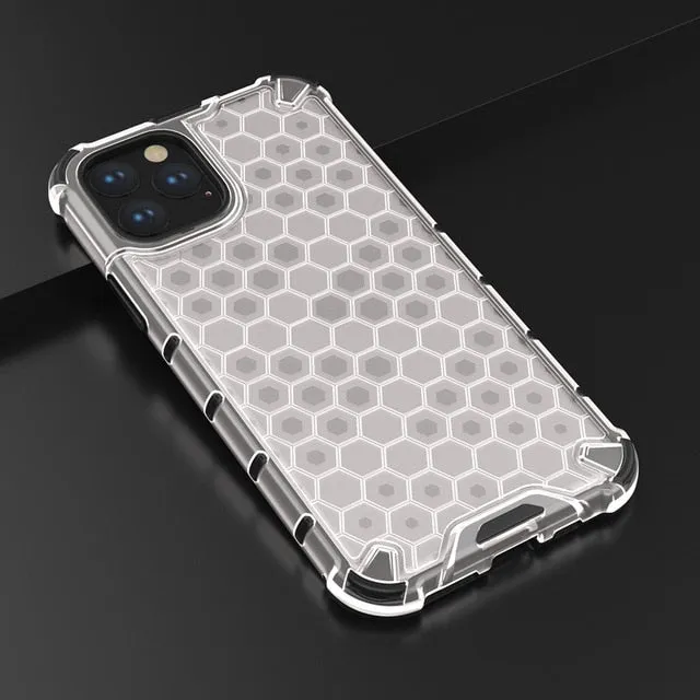 Airbag Shockproof Honeycombe Armour Case For iPhone Everyday Fit Matte Pattern Design