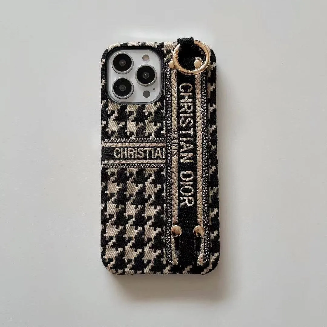 Phone Case with Hand Strap for iPhone Fashion Fabric Sleek Feel Rugged Look