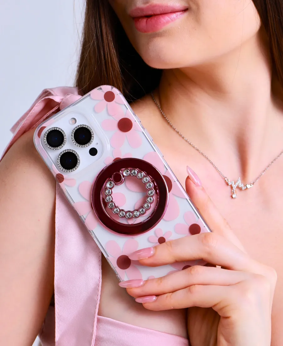 Pink Daisy MagSafe Phone Case Smooth Lining