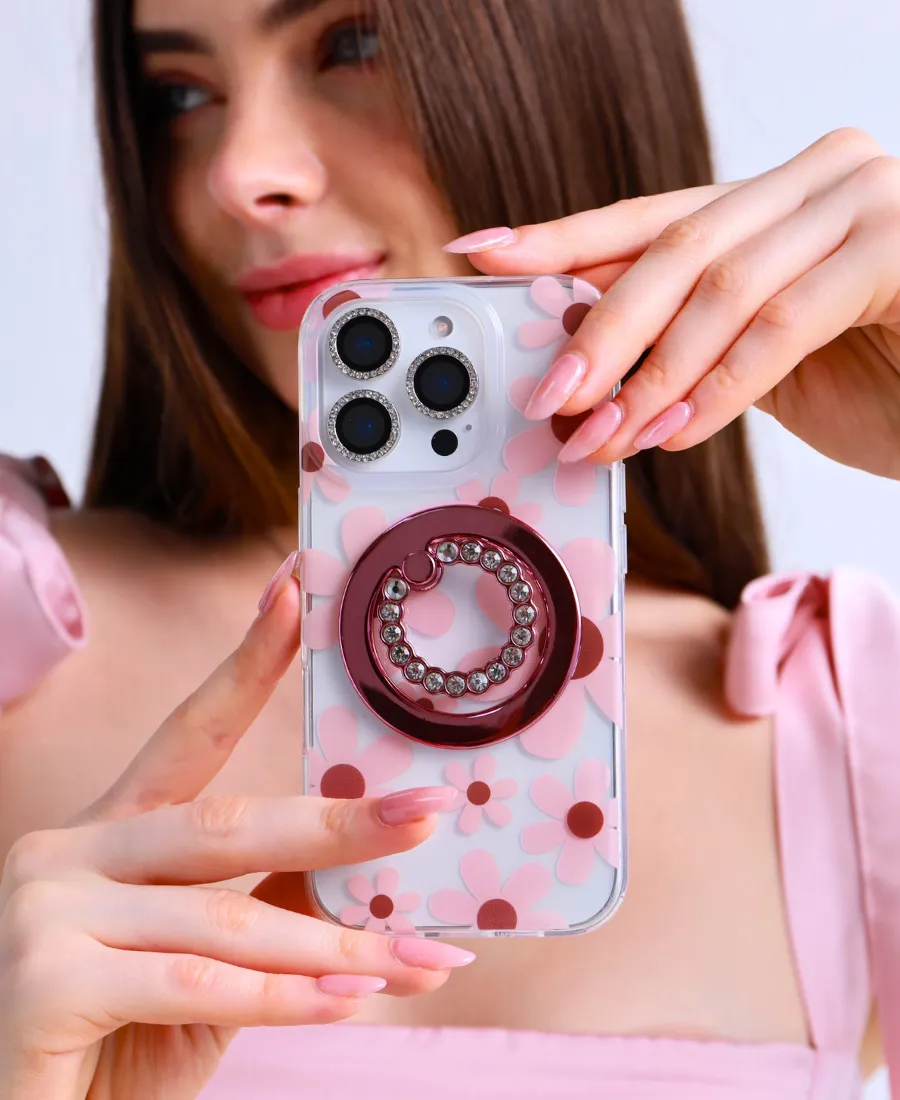 Pink Daisy MagSafe Phone Case Matte Surface Heat resistant