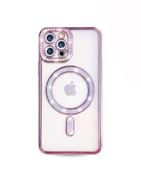 Pink Glam MagSafe Phone Case Tactile Feel Trendy Pattern
