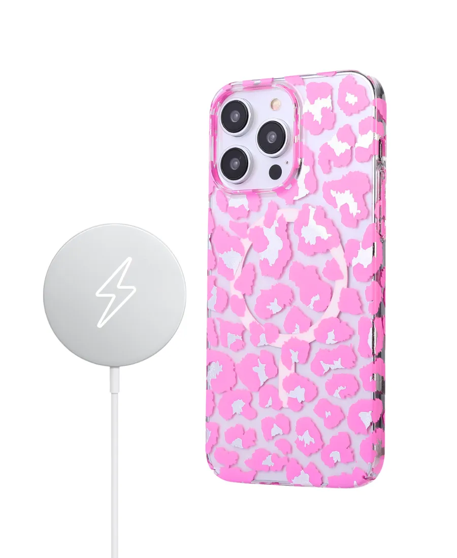 Minimal Form Sleek Grip Pink Leopard MagSafe Phone Case