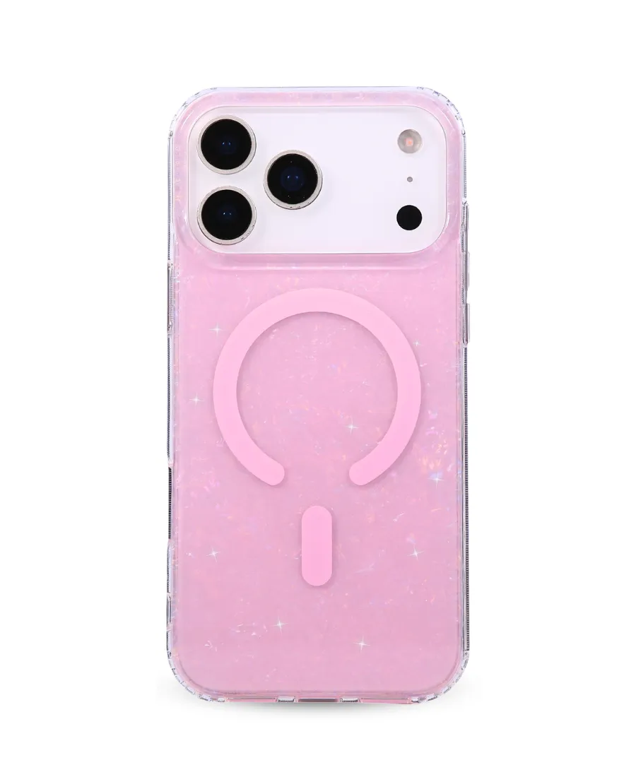 Port Protection Pink Mother of Pearl MagSafe Phone Case