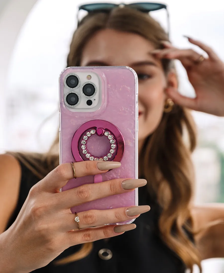 Protective cover Polished Texture Pink Mother of Pearl MagSafe Phone Case