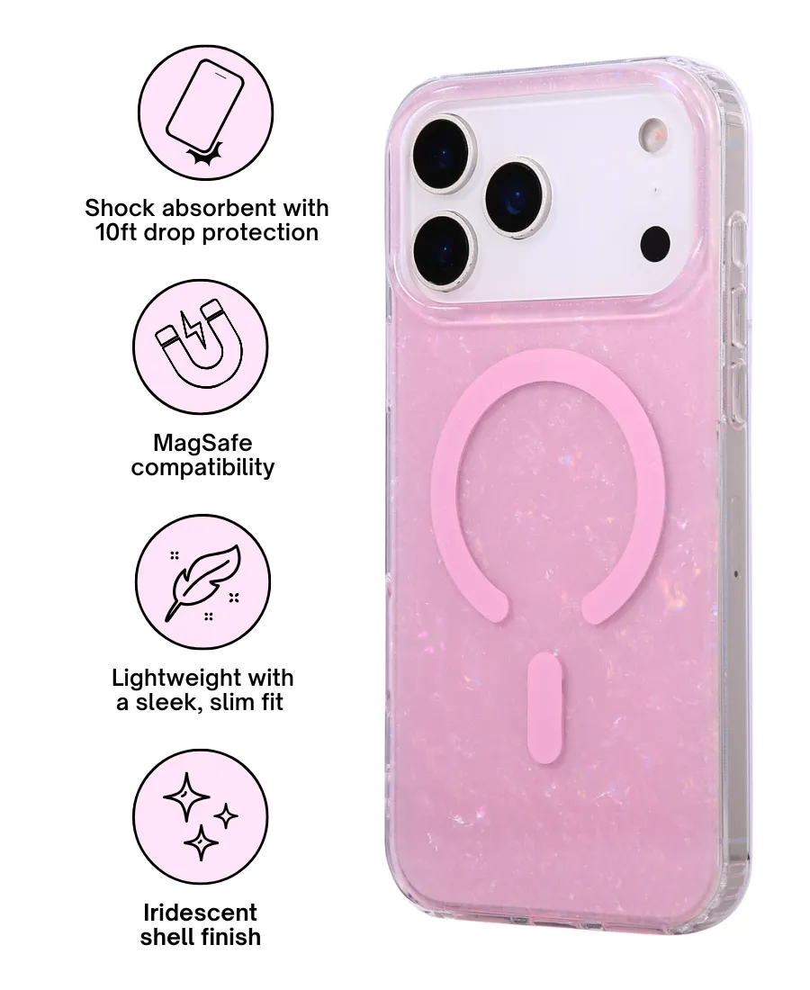 Pink Mother of Pearl MagSafe Phone Case Strong Outline Premium Quality