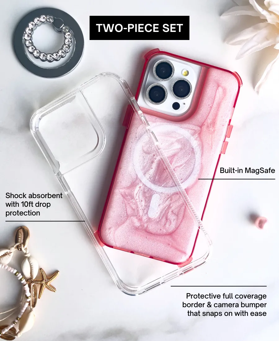 Pink Mystic MagSafe Phone Case Transparent Look Luxury Coating