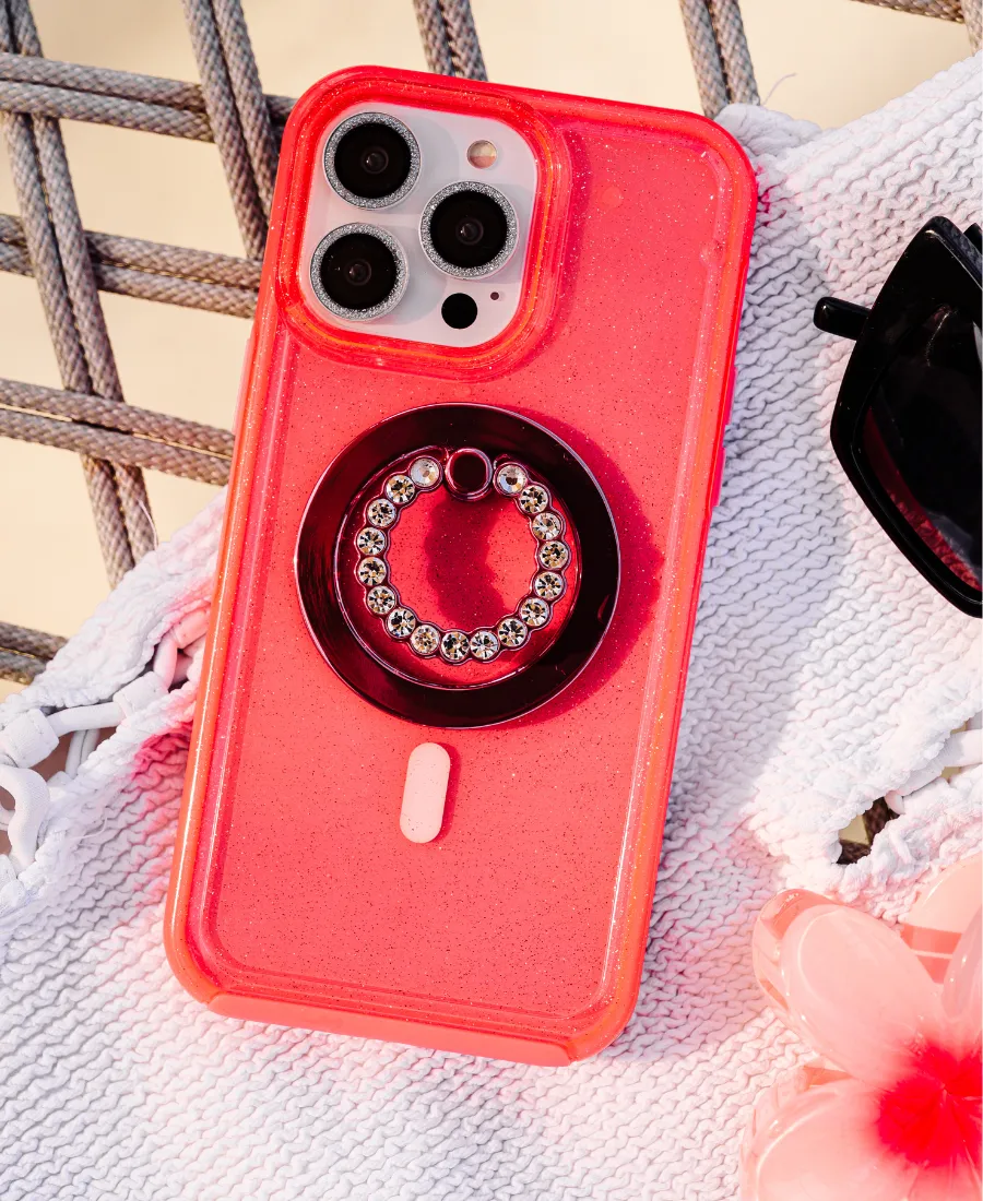 Pink Neon MagSafe Phone Case Smooth Finish Touch